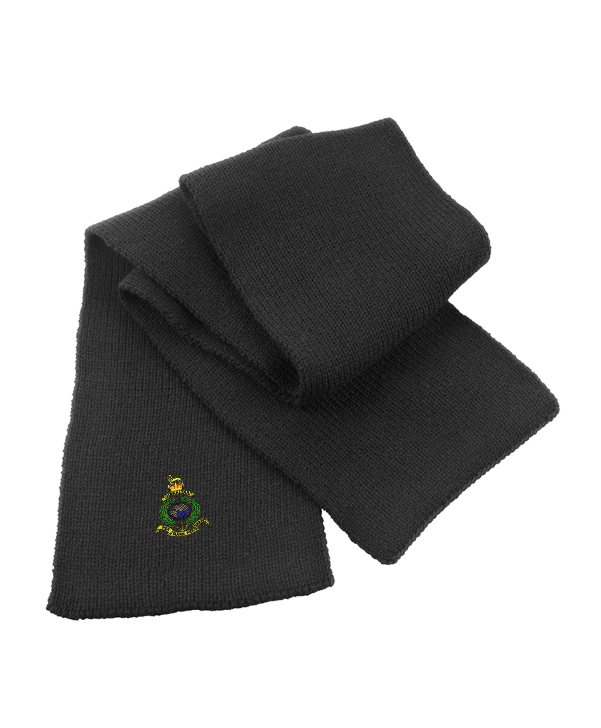Royal Marines Globe & Laurel Heavy Knit Scarf – Premium Embroidered Military Winter Scarf