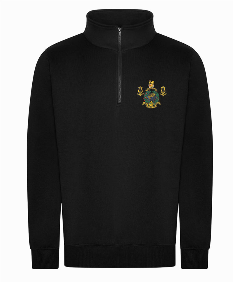Royal Marines Band 1/2 Zip Sweatshirt – Embroidered Royal Marines Military Clothing UK