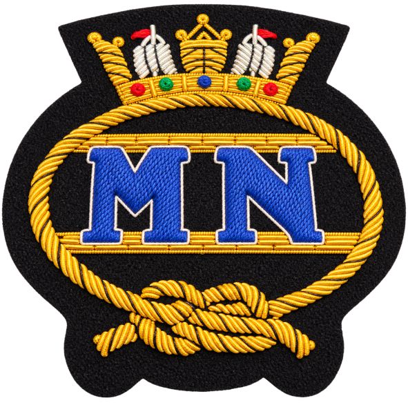 Merchant Navy Bullion Wire Blazer Badge | Hand Embroidered Military Badge UK