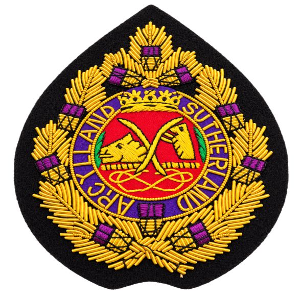 Argyll & Sutherland Highlanders Blazer Badge – Embroidered Regimental Badge