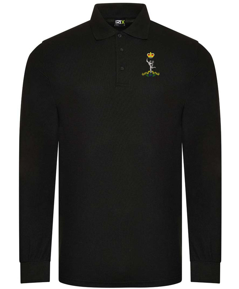 Royal Signals Long Sleeve Piqué Polo Shirt – Embroidered Royal Corps of Signals Polo