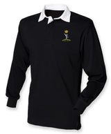 Royal Signals All Black Rugby Shirt | Embroidered Royal Corps of Signals Clothing