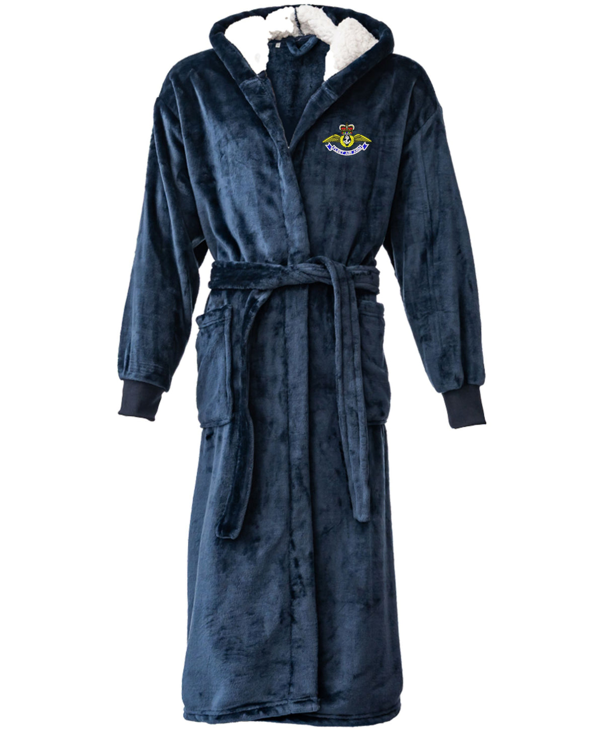 Fleet Air Arm Unisex Hooded Cuffed Robe – Embroidered Royal Navy Changing Robe