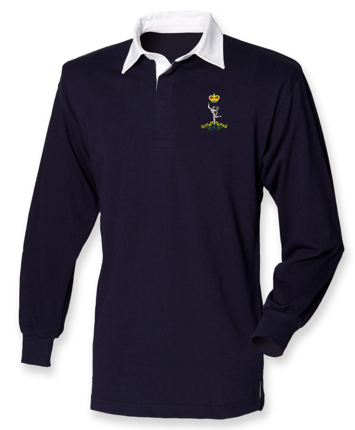Royal Signals All Black Rugby Shirt | Embroidered Royal Corps of Signals Clothing