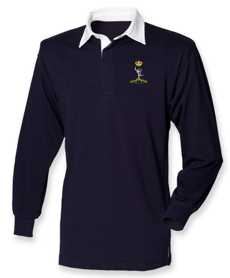 Royal Signals All Black Rugby Shirt | Embroidered Royal Corps of Signals Clothing