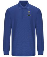 Royal Signals Long Sleeve Piqué Polo Shirt – Embroidered Royal Corps of Signals Polo