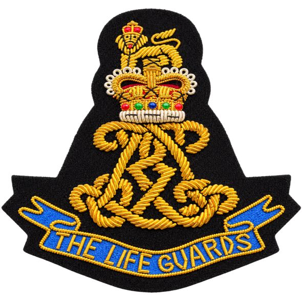 Life Guards Cypher Regiment Bullion Wire Blazer Badge – Hand Embroidered Military Badge UK