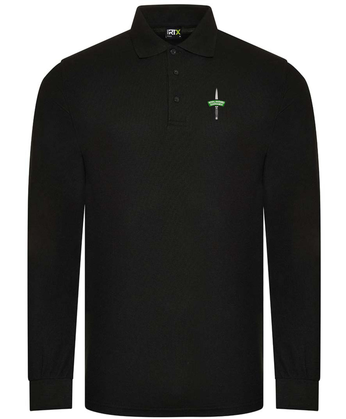 Royal Marines Dagger Long Sleeve Piqué Polo Shirt – Premium Embroidered Military Clothing