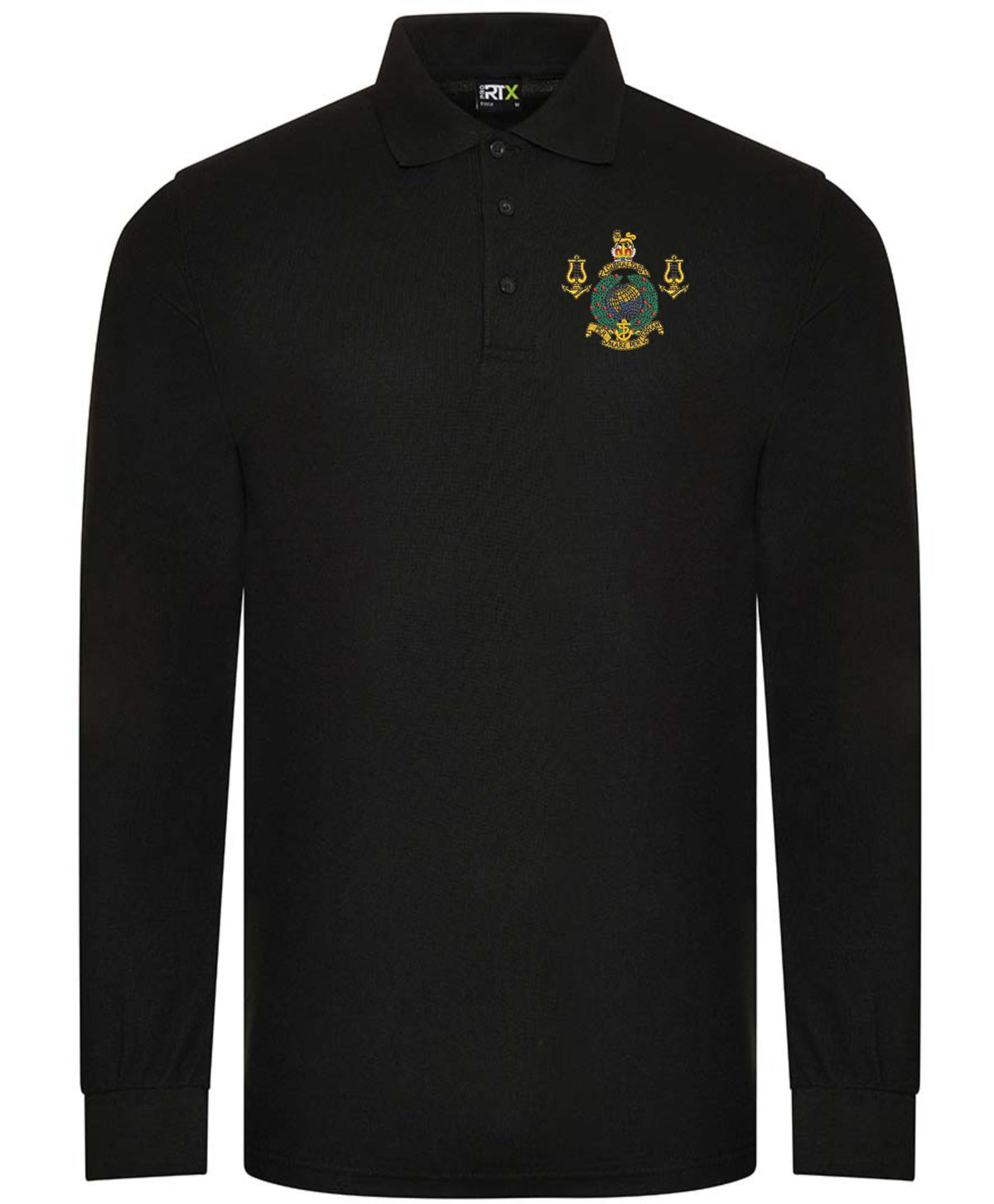 Royal Marines Band Long Sleeve Piqué Polo Shirt –Embroidered Military Polo