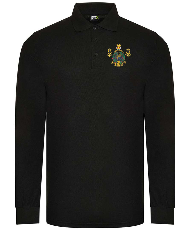 Royal Marines Band Long Sleeve Piqué Polo Shirt –Embroidered Military Polo