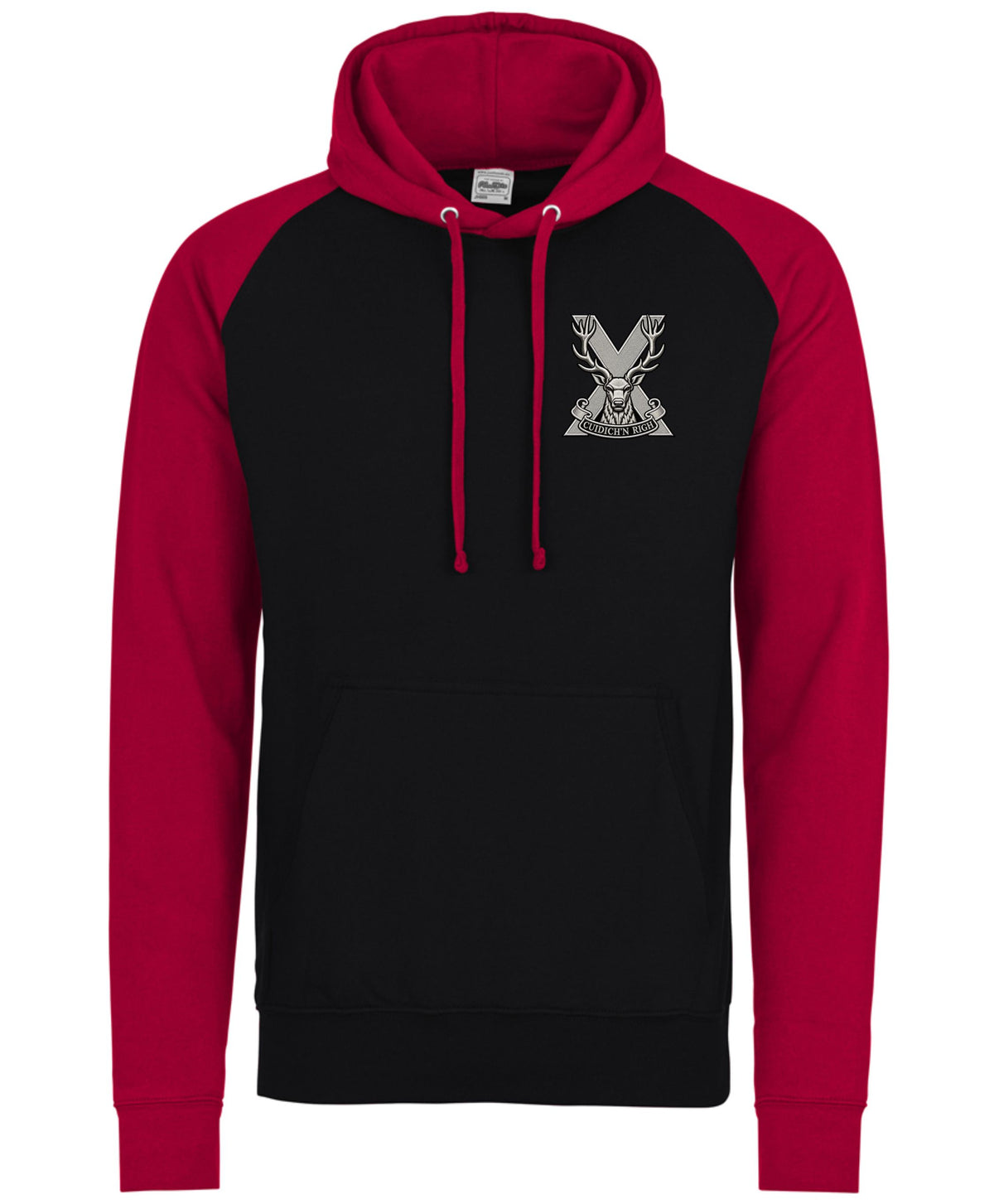Highland Brigade Contrast Hoodie – Embroidered Military Regiment Hoodie UK