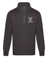 Highland Brigade 1/2 Zip Sweatshirt – Embroidered Military Regiment Half Zip Jumper UK