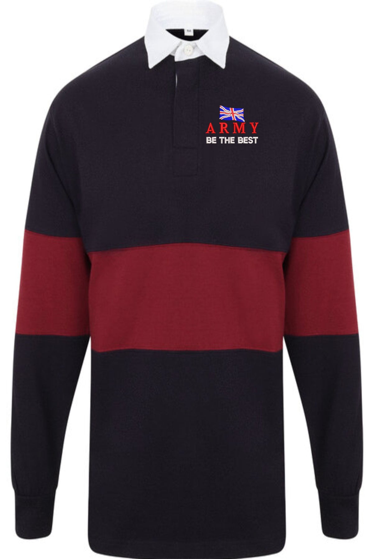 British Army “Be The Best” Panelled Rugby Shirt | Embroidered Military Rugby Top UK