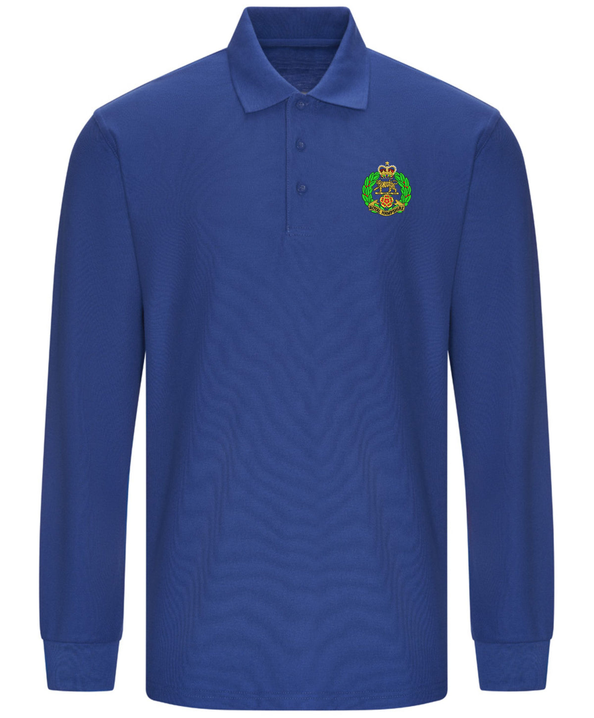 Royal Hampshire Regiment Long Sleeve Piqué Polo Shirt – Embroidered Regimental Polo