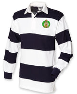 Royal Hampshire Regiment Front Row Sewn Stripe Long Sleeve Rugby Shirt – Embroidered Military Rugby Top
