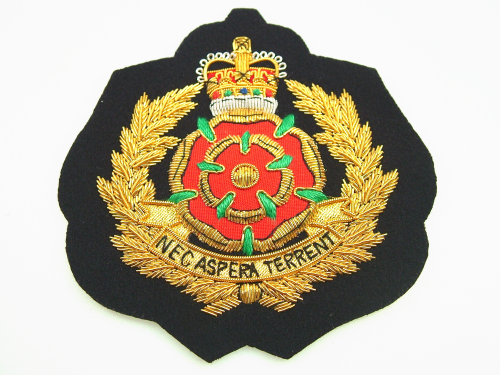 Nec Aspera Terrent Bullion Wire Blazer Badge | Hand Embroidered Military Badge UK
