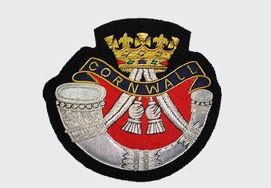 Cornwall Light Infantry Bullion Wire Blazer Badge – Hand Embroidered Military Badge UK