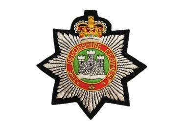 Devonshire Regiment Bullion Wire Blazer Badge | Hand Embroidered Military Badge UK