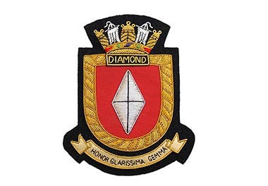 HMS Diamond Bullion Wire Blazer Badge | Royal Navy Blazer Badge UK