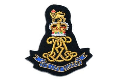 Life Guards Cypher Regiment Bullion Wire Blazer Badge – Hand Embroidered Military Badge UK