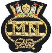 Merchant Navy Bullion Wire Blazer Badge | Hand Embroidered Military Badge UK